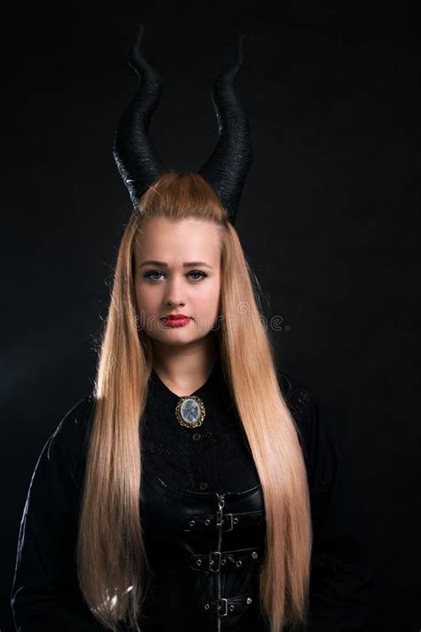 Woman With Horns Stock Photo Image Of Bright Blonde 102845004