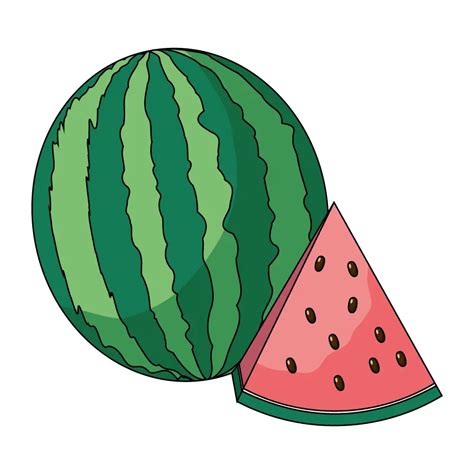 how to draw a watermelon step by step