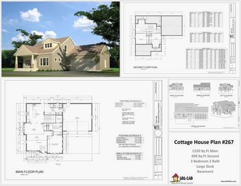 Free Complete House Plans Pdf Download Elegant H267 Cottage House Plans