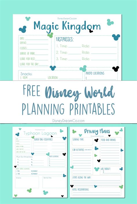 Free Disney World Planning Printables Disney Vacation Planner Disney