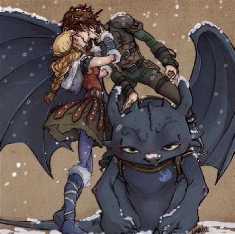 hiccup and astrid fan art kissing
