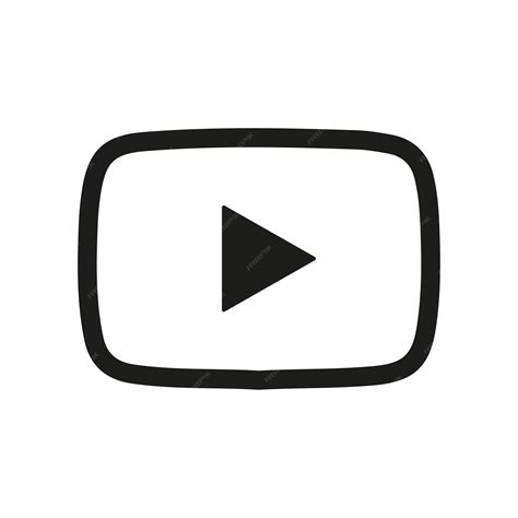 Icône Du Logo Youtube Logo Youtube Contour Noir Vecteur Premium