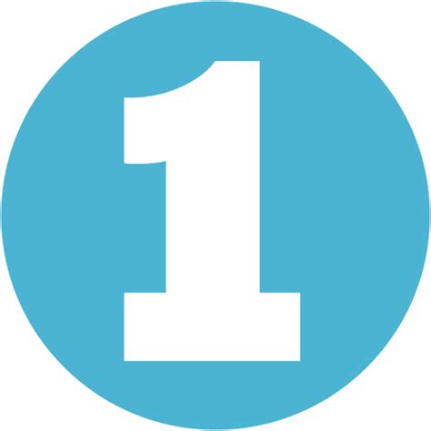 Número 1 Blanco En Círculo Azul Png Transparente Stickpng