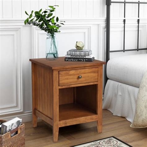 Red Barrel Studio Landrienne Drawer Solid Wood Nightstand In Brown Wayfair