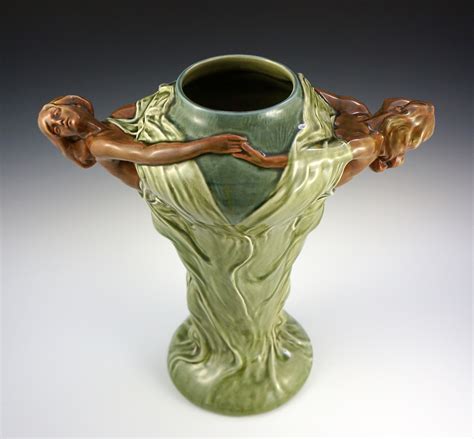 Large Circa 1900 Art Nouveau Double Maiden Ceramic Vase | Collectors Weekly