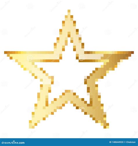 Pixel Art Design Of Star Vector Illustration Stock Illustration