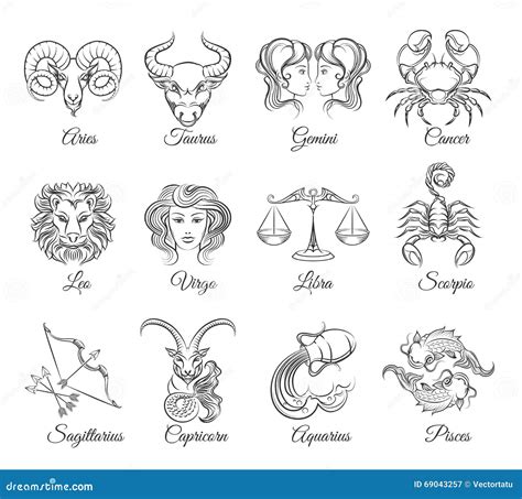 Zodiac Graphic Signs Vector 69043257