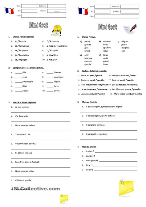 Vous devez retrouver un mot à partir de sa définition. Mini-tests de grammaire (avec images) | Grammaire ...