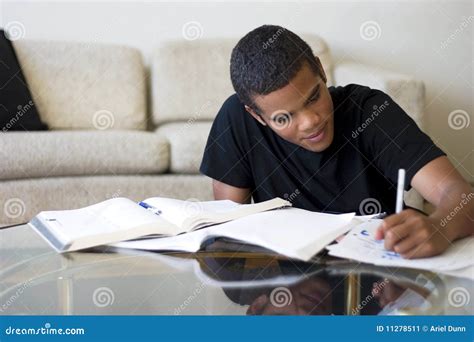 Teen Doing Homework Stock Image Image Of Black Paper 11278511