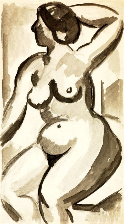 Naked Woman Showing Her Breasts Vintage Nude Illustration Seated