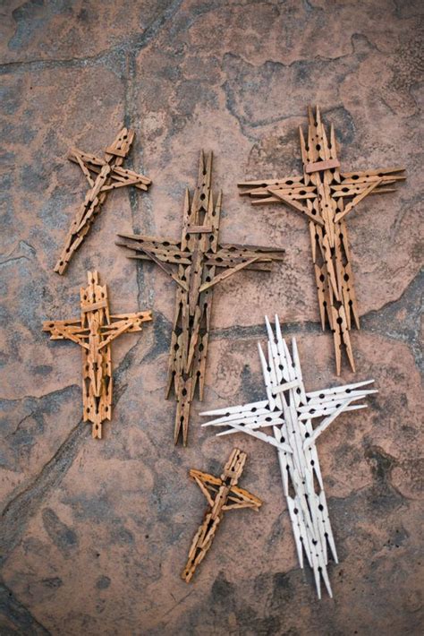 The lines mark where the. DIY Wooden Clothespin Cross | Crafts to make and sell ...