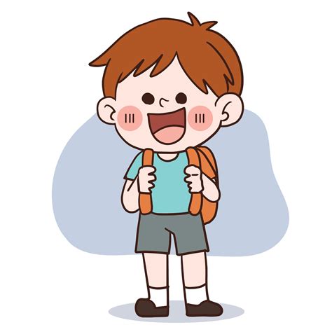 Back To School Conceptdoodle Arta Happy Little Boy Going To School