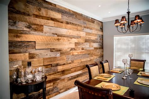 The Hughes Dining Room Reclaimed Wood Accent Wall Fama