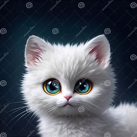 A Cute Fluffy Kitten Generated Ai Stock Illustration Illustration Of
