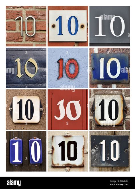Número 10 Collage De Diez Números Fotografía De Stock Alamy
