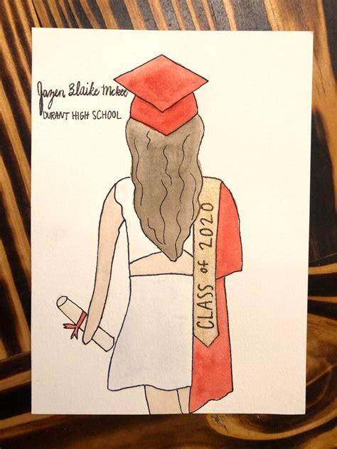 Custom Graduation Watercolor Painting Etsy