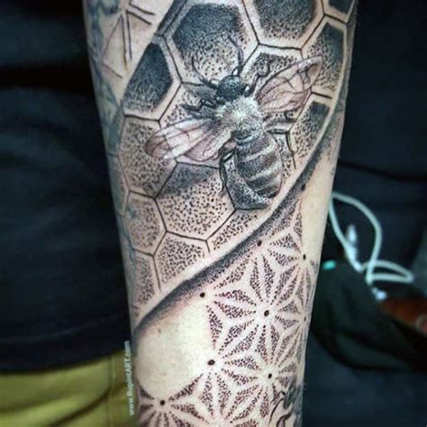 80 Honeycomb Tattoo Designs For Men Hexagon Ink Ideas In 2020