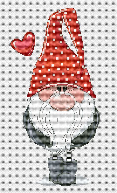 christmas gnome christmas cross stitch cross stitch pattern etsy