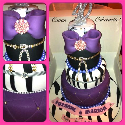 4 Tiered 40th Birthday Cake With Bling