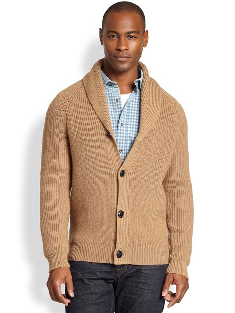 Vince Shawl Collar Cardigan In Brown For Men Lyst