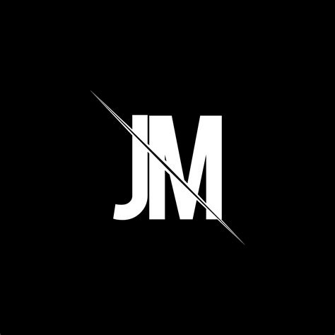 monograma del logotipo de jm con plantilla de diseño de estilo de barra