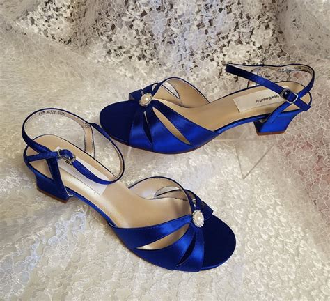 Royal Blue Low Heel Shoes M And W Width Short Heel 200 Colors Etsy