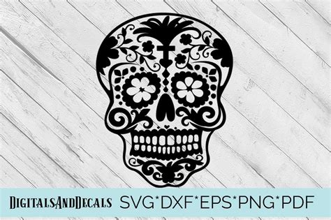 You could even simply cut it out at a large size and use for celebration decor! Sugar Skull SVG Cutting File (71669) | SVGs | Design Bundles