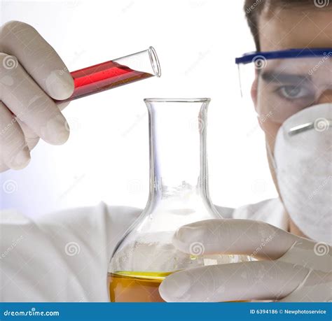 Young Scientist Working With Mask Stock Photo Image Of Experiment