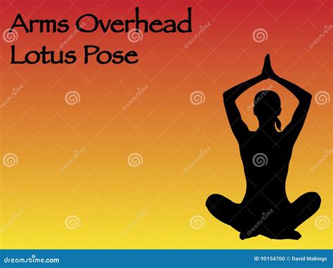 Yoga Woman Arms Overhead Lotus Pose Stock Illustration Illustration