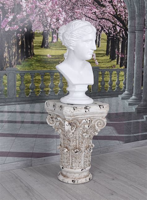 Podium White Decorative Column Greek Pillar Planter Flower Stand Ebay