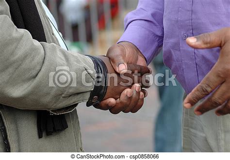 African Hands Shaking Two African American Men Shaking Their Black