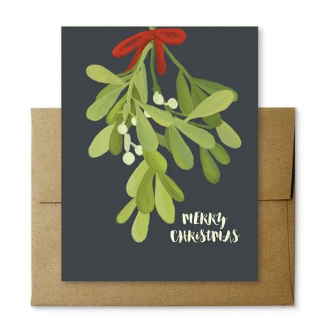 Mistletoe Holiday Card Christmas Card Design Christmas Cards Mistletoe