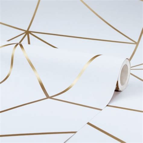 Zara Shimmer Metallic Wallpaper In White And Gold Metallic Wallpaper