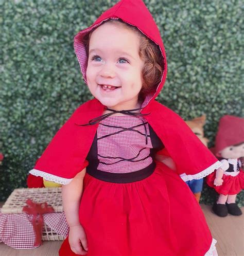 Fantasia Vestido Chapéuzinho Vermelho Bebê Com Capa Sacola Do BebÊ
