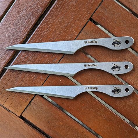 No Spin Throwing Knives Set Of 3 Hornet L 12 Etsy