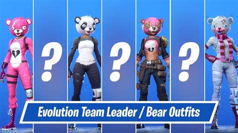 Evolution Of Team Leaderbear Skins In Fortnite All The Team Leader