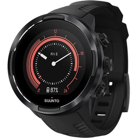 Suunto help you stay ahead of the elements by tracking the weather and the sun, featuring a storm alarm, weather trends and sunrise/sunset times for over 400 locations. SUUNTO 9 Smart Multisport GPS Watch (Baro Black ...