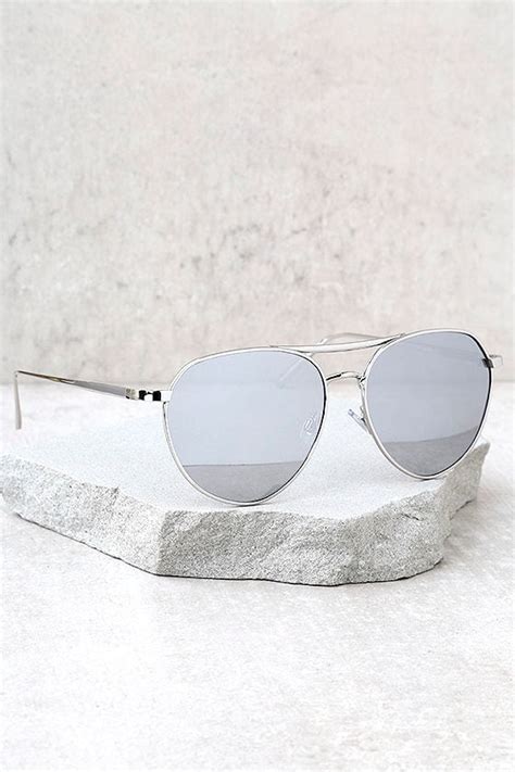 Classic Silver Aviator Sunglasses Mirrored Sunglasses Silver