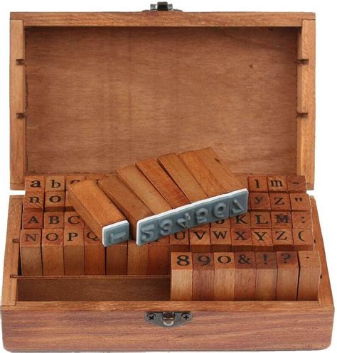70pcs Alphabet Stamps Vintage Wooden Rubber Letter Number And Etsy