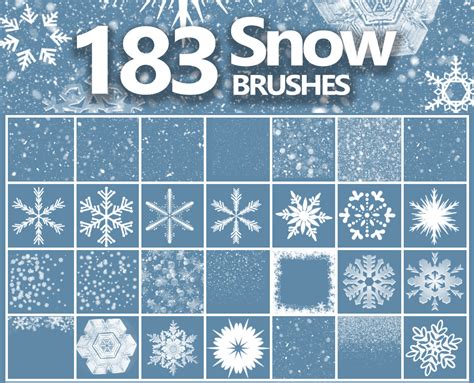 Snow Brushes Snowflakes Abr Winter Photoshop Brushes Etsy Uk