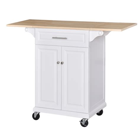 Counter height kitchen island on wheels. HOMCOM Kitchen Island Cart on Wheels with Extended Counter ...