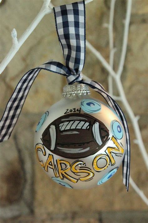 Personalized Football Ornament Custom Football Theme Holiday Etsy
