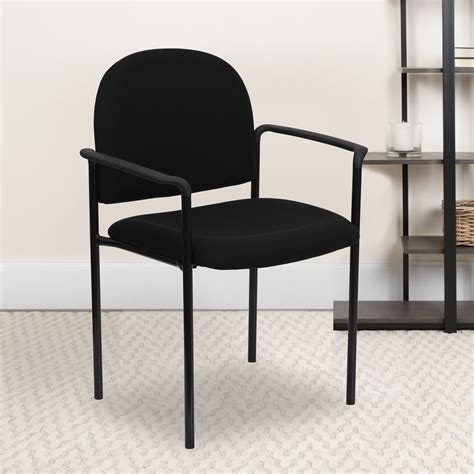 Flash Furniture Comfort Black Fabric Stackable Steel Side Reception