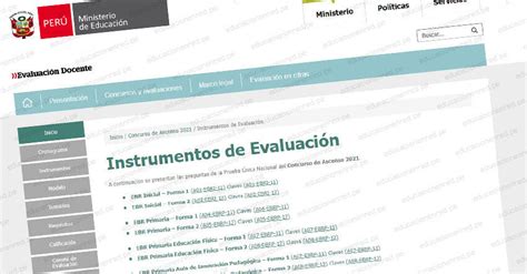 Minedu Instrumentos De Evaluación Examen De Ascenso 2021 Preguntas