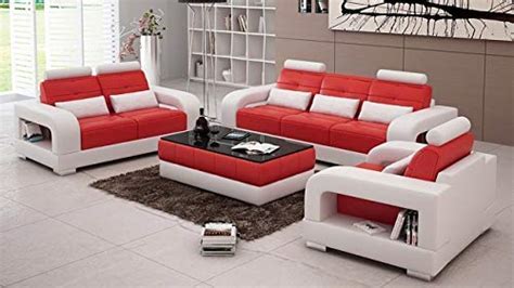 Best Furniture Designer 321 Leather Sofa Set With Center Table For