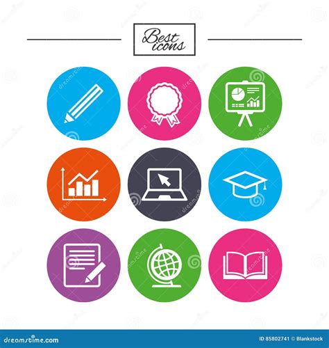 Education And Study Icon Presentation Signs Stock Vector
