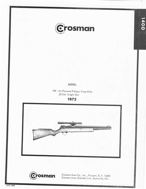 Crs140fsm1972 Download Crosman 140 Factory Service Manual