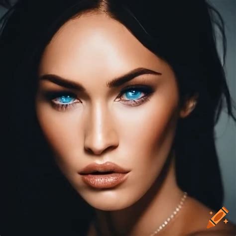 Portrait Of Megan Fox With Blue Eyes On Craiyon