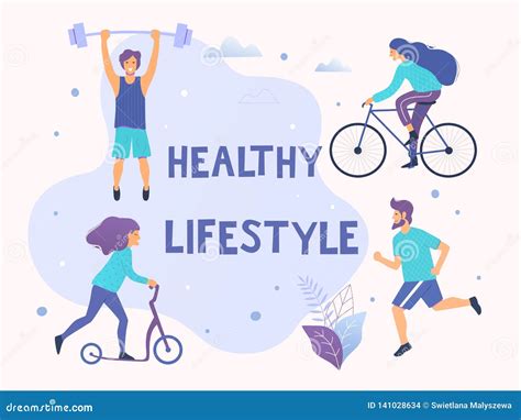 Healthy Active Lifestyle Vector Illustration Stock Illustration