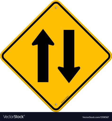 Yellow Sign Directional Arrows Royalty Free Vector Image